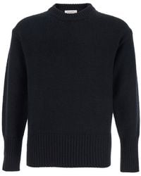 Kangra - Crew Neck Sweater With Ribbed Design - Lyst