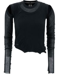 Rick Owens - Asymmetric Long Sleeve Top With Cut-Out - Lyst