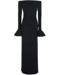 Solace London - 'Anica' Long Dress With Square Neckline And Flared Cuffs - Lyst