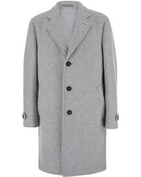 Eleventy - Cappotto Con Revers Classici E Stampa Con Motivo A Spina Di P - Lyst