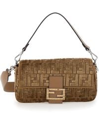 Fendi - 'Baguette' Medium Shoulder Bag With All-Over Ff Motif And - Lyst