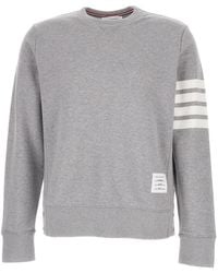 Thom Browne - Crewneck Sweatshirt With 4 Bar Tab - Lyst