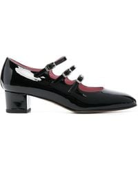 CAREL PARIS - Mary janes 'kina' con cinturini e tacco spesso in pelle lucida nera - Lyst