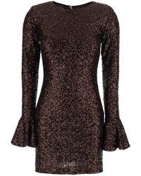 Le Plain - Dress With Round Neck And All-Over Applied Sequins - Lyst
