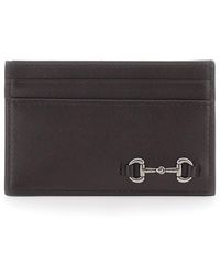 Gucci - Card Holder With Horsebit, Leather Calf Accessory - Lyst