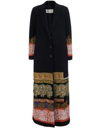 Dries Van Noten - 'Richy' Long Coat With Lapel Collar And All-Over - Lyst