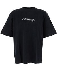 Off-White c/o Virgil Abloh - T-Shirt 'Scribble Arrow' Girocollo Con Logo Lettering Sul Fr - Lyst