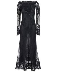 Blumarine - Tech Fabric Dress With Classic Collar And Long Sleeves - Lyst