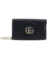 Gucci - Borsa Mini 'Gg Marmont' Con Placca Gg Sul Fronte E Tracolla A Ca - Lyst