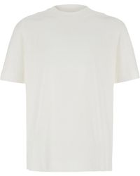 Emporio Armani - Crew Neck T-Shirt With Tone-On-Tone Logo Embroide - Lyst