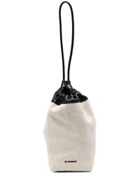 Jil Sander - Canvas And Leather Handbag Woman - Lyst