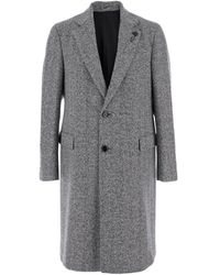 Lardini - Single-Breasted Coat With Classic Lapels - Lyst