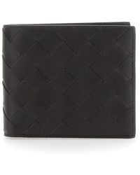 Bottega Veneta - Bi-Fold Wallet With Intrecciato Motif And Embossed Logo On The Inside - Lyst