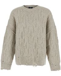 Represent - Distress Knit Sweater With Crew Neck And Long Sleeves - Lyst