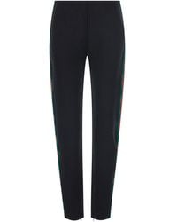 Gucci - Pants With Web Side Bands And Embroidered Logo Lettering I - Lyst