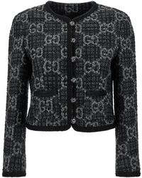 Gucci - And Dark Gey Jacket With Interlocking G Buttons - Lyst