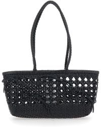 OSOI - Borsa A Spalla 'Biscuit' Con Doppi Manici Rotondi E Design Intrec - Lyst