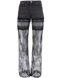 Blumarine - Jeans With Logo Patch On The Back And Layered Design I - Lyst