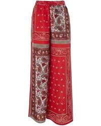 P.A.R.O.S.H. - Pants With Elasticated Waist And Bandana Print - Lyst