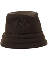3 MONCLER GRENOBLE - Bucket Hat With Metal Logo Patch - Lyst