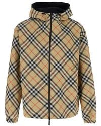 Burberry - Reversible Jacket With Ekd Logo Embroidery On The Front And All-Over Check Motif - Lyst