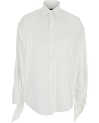 Balenciaga - Shirt With Classic Collar And Knotted Cuffs - Lyst