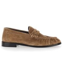 Saint Laurent - 'Le Loafer' Loafers With Hand-Stitched Moc Toe And Cassandre Plaque - Lyst