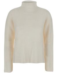 Max Mara Pure - 'Orlaya' Sweater With High Neck And Dropped Shoulde - Lyst