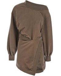 The Attico - Abito Mini Con Spalle Scoperte E Logo Lettering Sull'Orlo I - Lyst