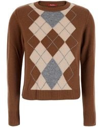 Max Mara - Mstfaraone Sweater With Long Sleeves And V-Neck - Lyst