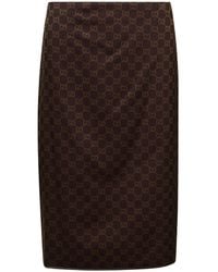 Gucci - A-Line Skirt With All-Over Gg Motif - Lyst