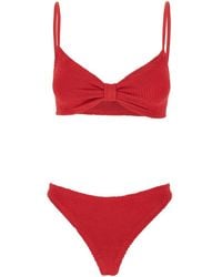 Hunza G - 'Alicia' Bikini With Fixed Thin Straps And Front Knot - Lyst