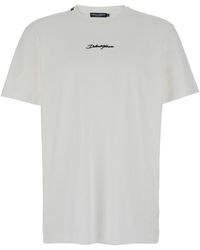 Dolce & Gabbana - T-Shirt Girocollo Con Stampa Logo Signature - Lyst