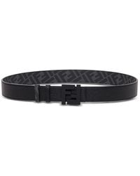 Fendi - Reversible Leather Belt With Logo Buckle - Lyst