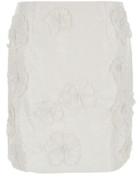 ROTATE BIRGER CHRISTENSEN - Mini Skirt With Flowers And Sequins - Lyst