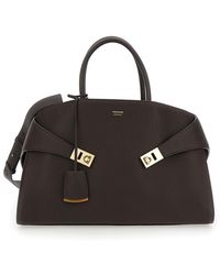 Ferragamo - Handbag Hug Bicolor With Logo And Gancini Buckles - Lyst