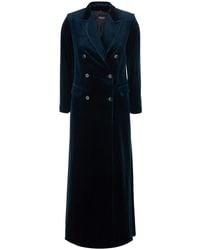 Le Plain - Long Double-Breasted Coat With Peak Revers - Lyst
