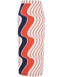 MSGM - Gonna Con Design A Matita E Motivo Stampato All-Over - Lyst