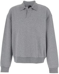 BOSS - Long Sleeve Polo Shirt With Dropped Shoulders And Ribbe - Lyst