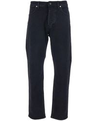 Stone Island - Jeans With Logo Patch On The Rear And Belt Loops In - Lyst