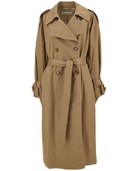 Acne Studios - Double-Breasted Trench Coat With Matching Belt - Lyst