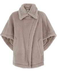 Max Mara - Cape Tebe1 With Shawl Collar And Pockets - Lyst
