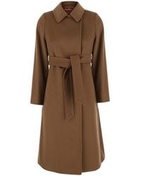 Max Mara - Bcollag Coat With Shirt Collar And Long Sleeves - Lyst