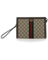 Gucci - And Ebony Pouch With Web Detail - Lyst