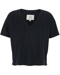 Loulou de Saison - T-Shirt With V-Neck And Short Sleeves - Lyst