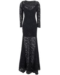 Le Plain - Maxi Dress With Rear Concealed Zip Closure And All-Over - Lyst