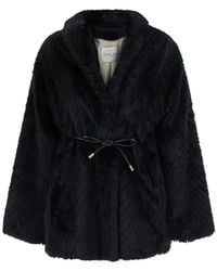 forte_forte - Shearling Jacket With Front Belt - Lyst