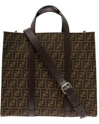 Fendi - Ff Jacquard Fabric Shopper Bag Man - Lyst