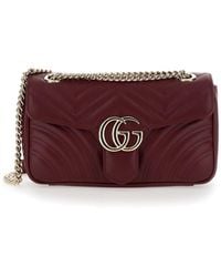 Gucci - 'Gg Marmont' Crossbody Bag With Double G - Lyst
