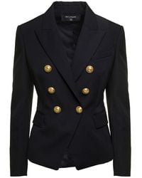 Balmain - Blazer A Doppio Petto Di - Lyst